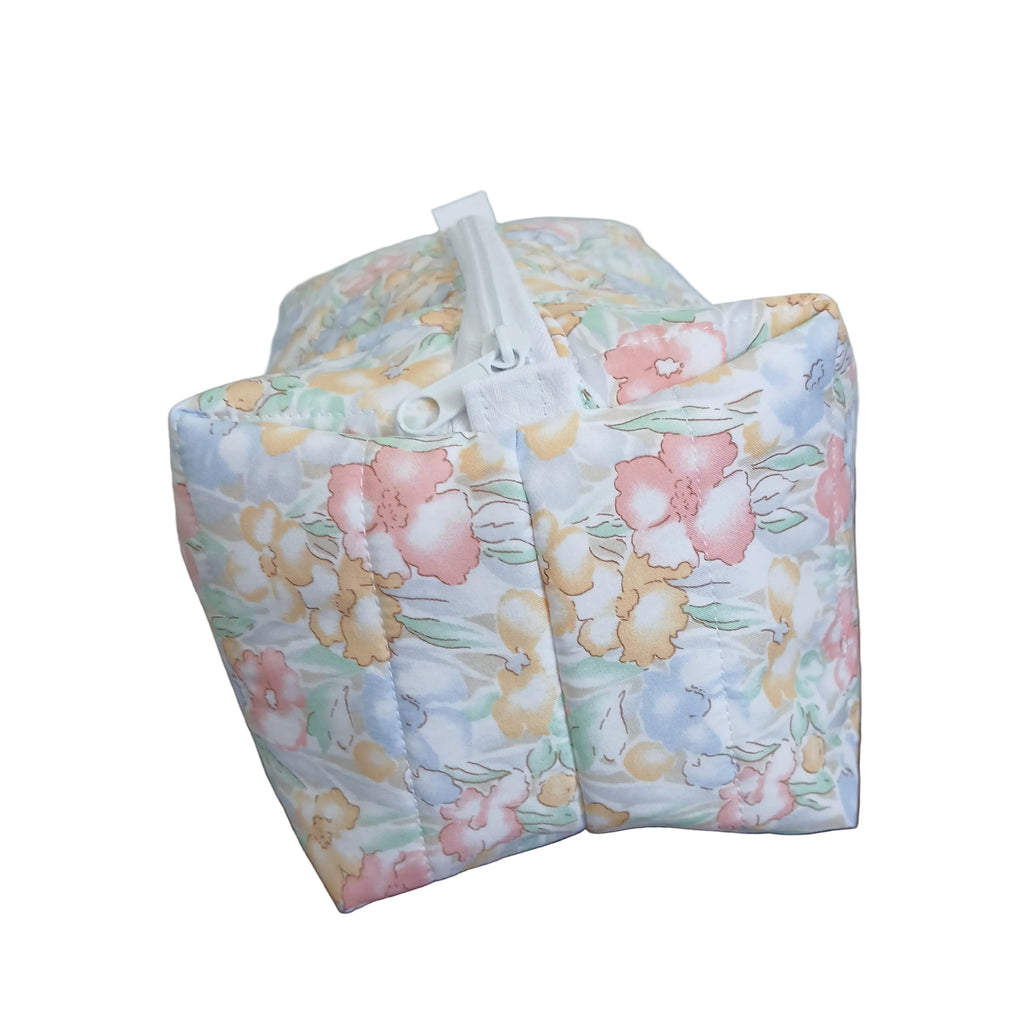 Floral-patterned fabric boxy bag